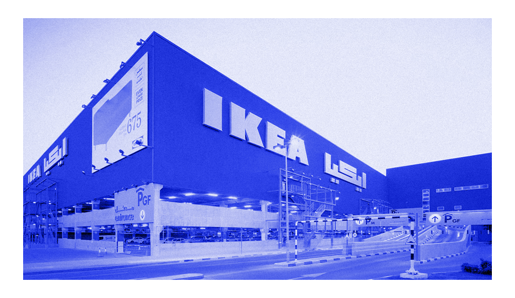 IKEA store exterior in Dubai with Arabic and English signage